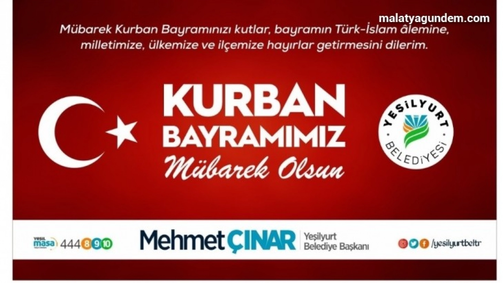 Başkan Çınar'dan Kurban Bayramı mesajı