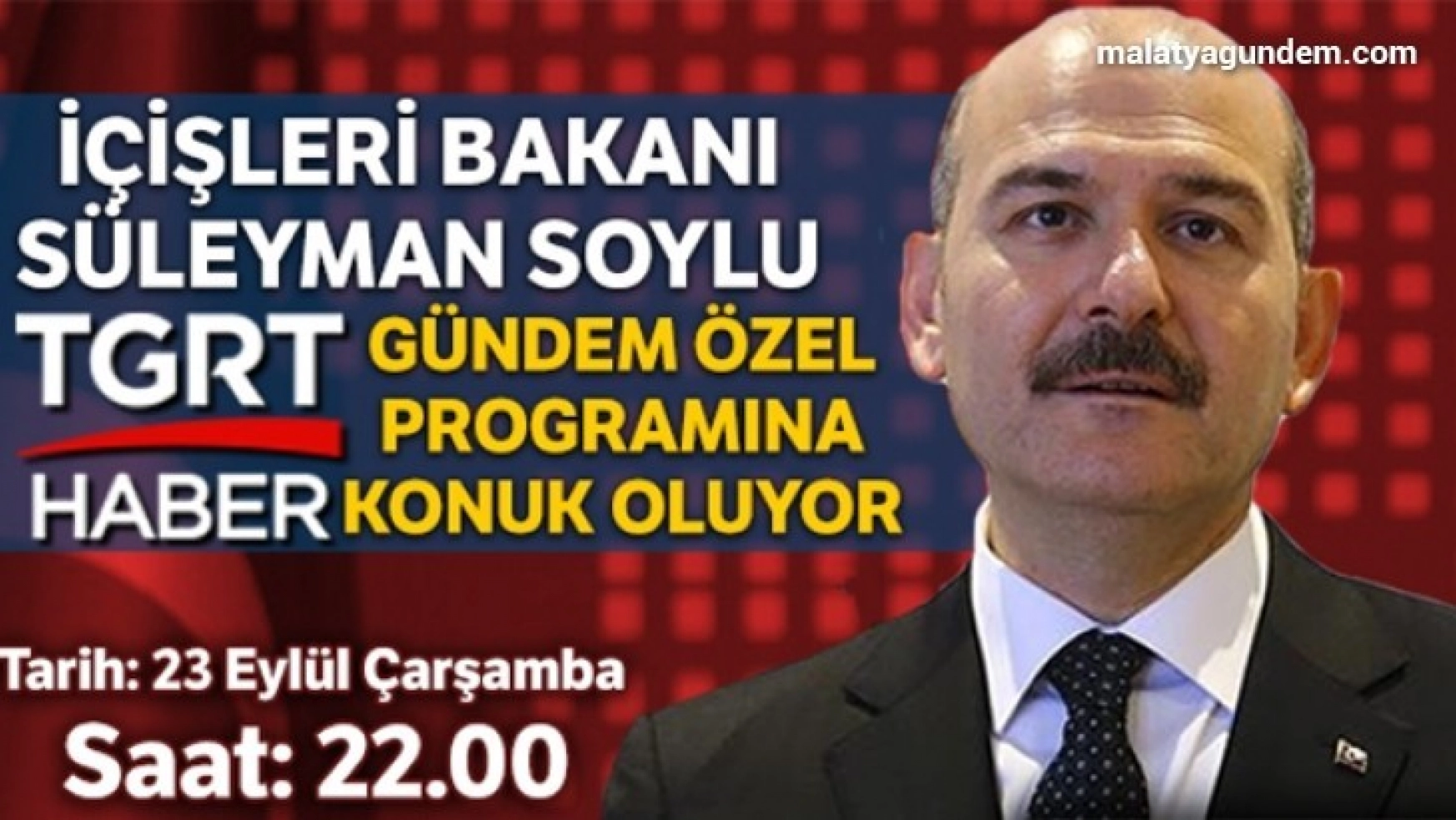 İçişleri Bakanı Süleyman Soylu, TGRT Haber Gündem Özel programına konuk oluyor