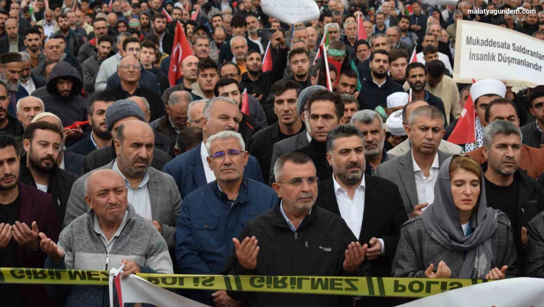 Malatya'da Filistin'e destek mitingi