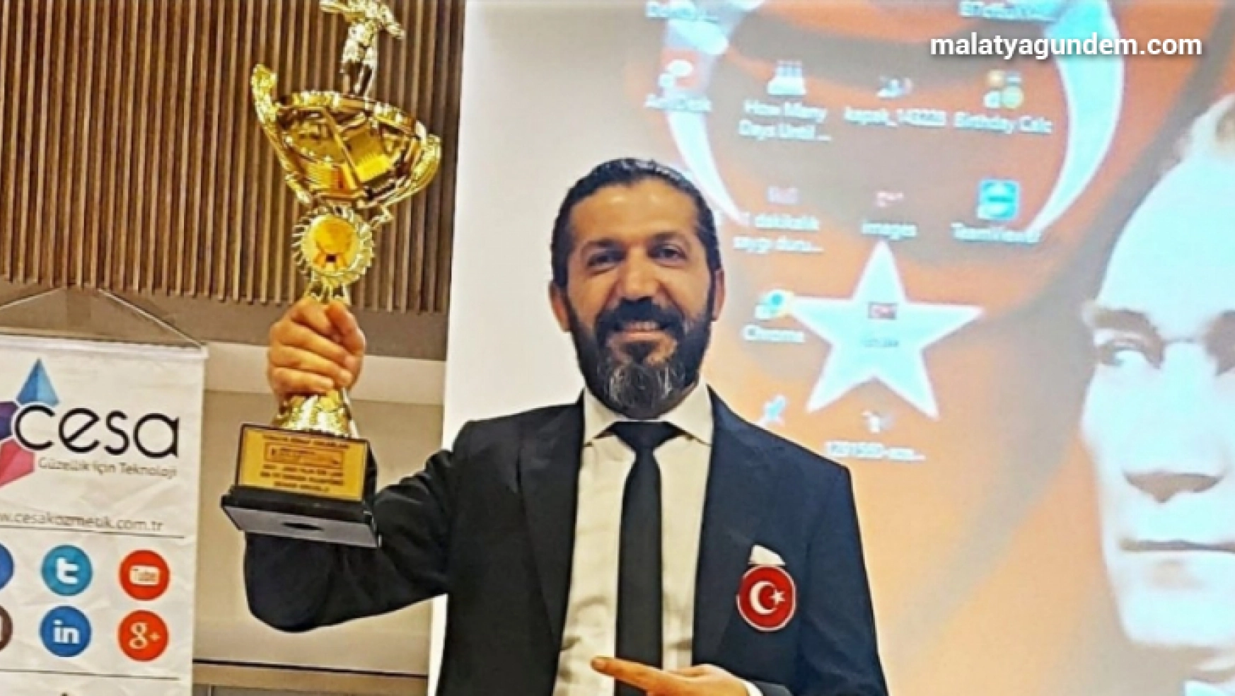Kuaför Eroğlu'na başarı kupası