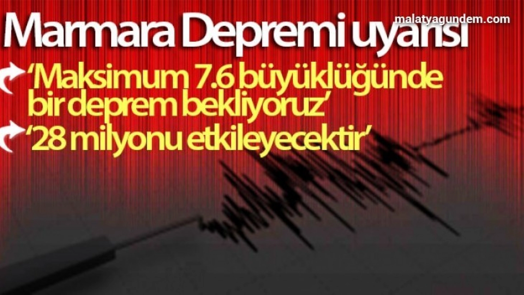 'Marmara Depreminde büyüklük 7.6 olabilir'