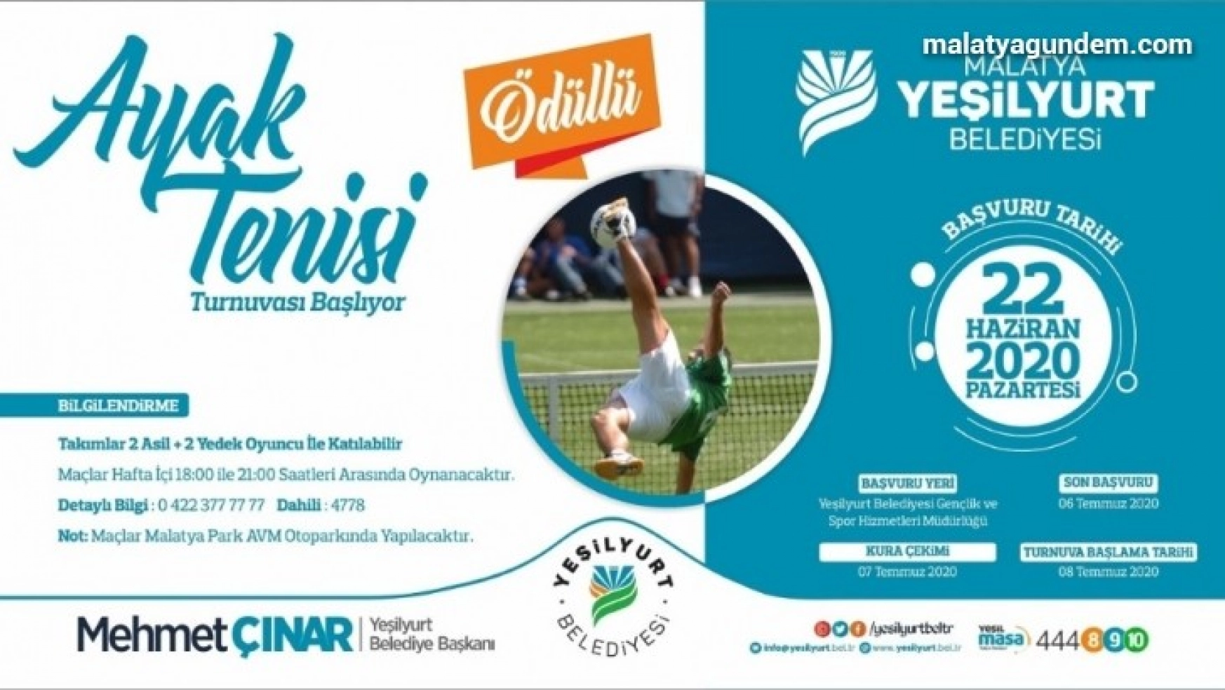 Yeşilyurt Belediyesi, ayak tenisi turnuvasıyla sporseverlerle buluşacak