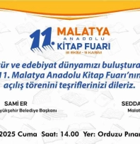 11. Malatya Anadolu Kitap ve Kültür Fuarı açılıyor