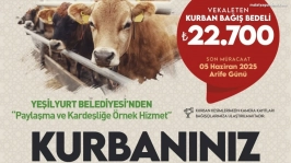 Yeşilyurt Belediyesi'nden kurban bağışı hizmeti