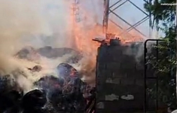 Elektrik kabloları odunlukta yangına neden oldu