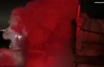 Amonyum nitrat yüklü tırda korkutan yangın