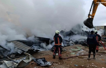 Malatya'da inşaat işçilerinin kaldığı şantiyede yangın