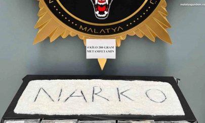 Malatya'da 4 kilo 200 gram metamfetamin ele geçirildi
