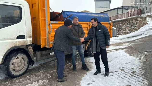 Başkan Taşkın, karla mücadele çalışmalarını sahada inceledi