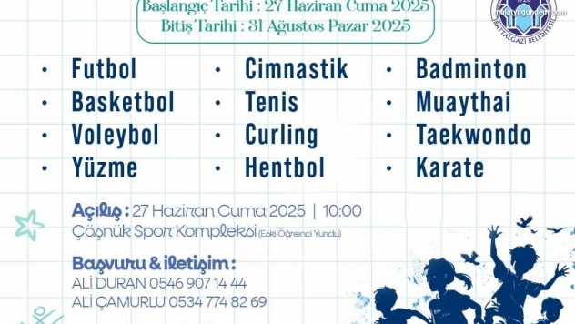 Battalgazi'de yaz spor okulları başlıyor