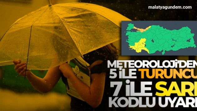 Meteoroloji'den 5 ile turuncu, 7 ile sarı kodlu uyarı!