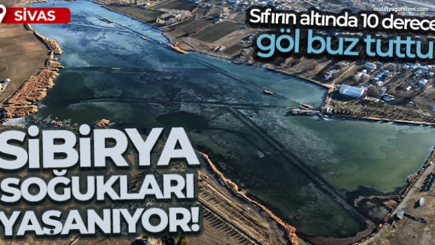 Sibirya soğuklarının yaşandığı şehirde göl dondu