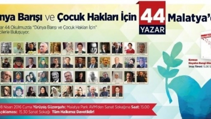 44 Yazar Malatya'ya Geliyor