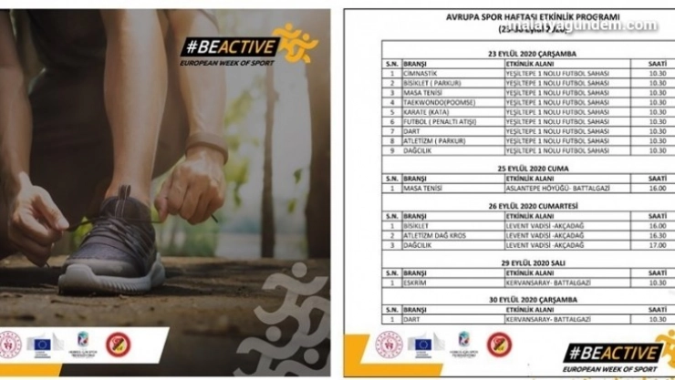 Avrupa Spor Haftası Malatya'da dolu dolu geçecek