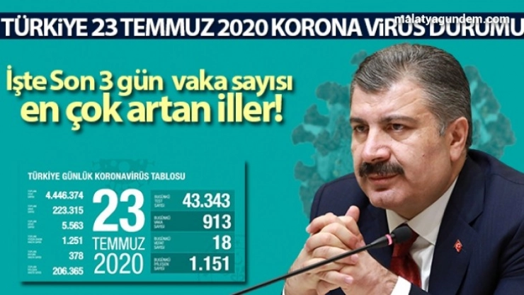 Bakan Koca son 3 günde vaka sayısı en çok artan illeri açıkladı
