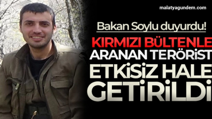 Bakan Soylu duyurdu! Kırmızı bültenle aranan terörist etkisiz hale getirildi