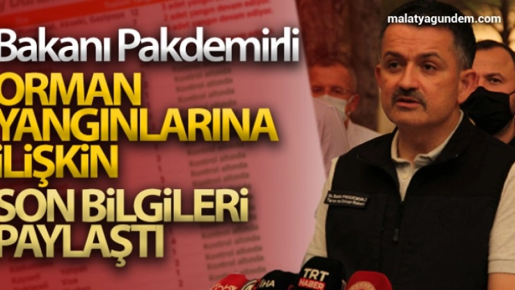 Bakanı Pakdemirli, orman yangınlarına ilişkin son bilgileri paylaştı