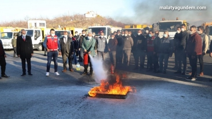 Battalgazi Belediyesi'nden personeline yangın tatbikatı
