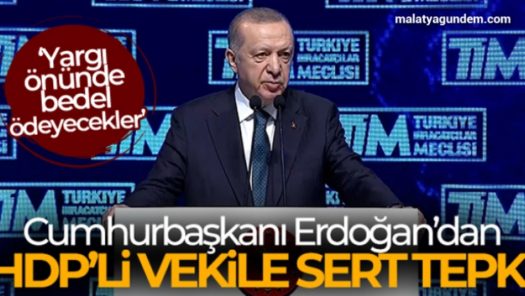 Cumhurbaşkanı Erdoğan'dan HDP'li vekile sert tepki!
