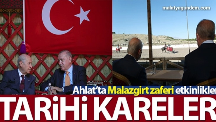 Cumhurbaşkanı Erdoğan ve MHP lideri Devlet Bahçeli Ahlat'ta