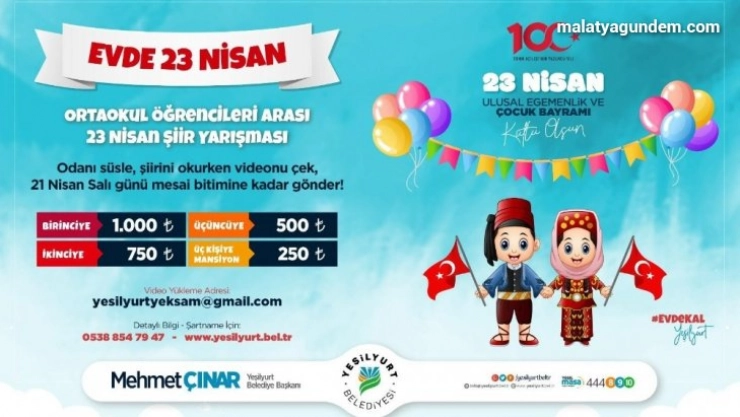 Evde 23 Nisan' Şiir Yarışması düzenlenecek