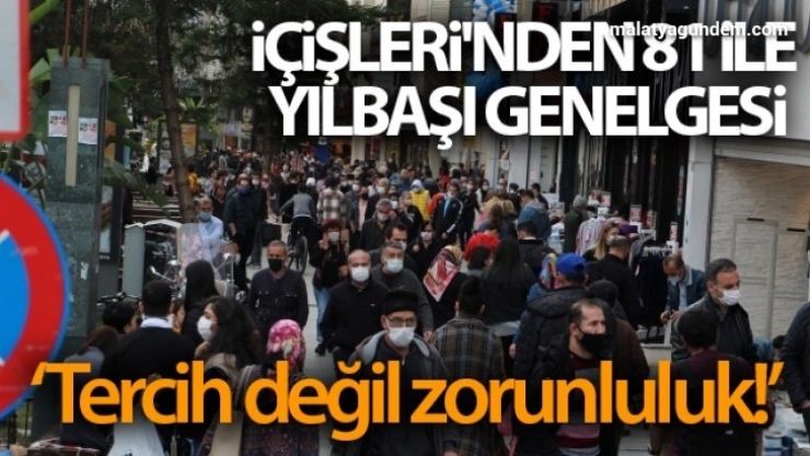 İçişleri'nden 81 ile yılbaşı genelgesi