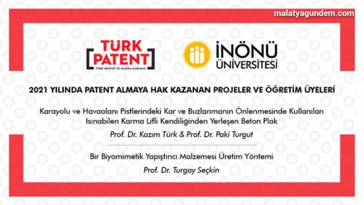 İnönü Üniversitesi'nde 2 proje patent aldı