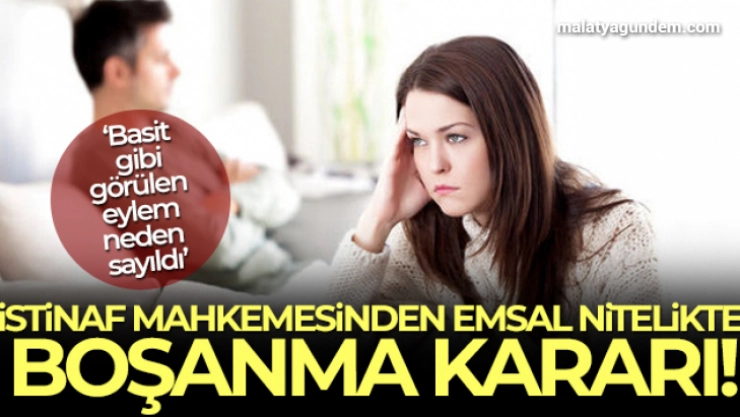 İstinaf mahkemesinden emsal nitelikte boşanma kararı