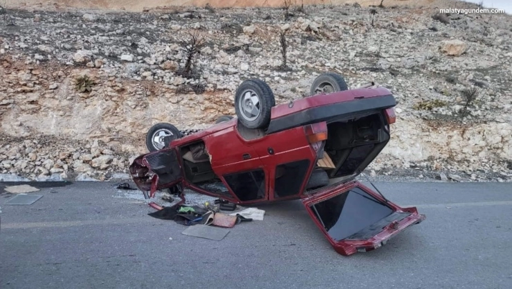 Kontrolden çıkan otomobil takla attı: 4 yaralı