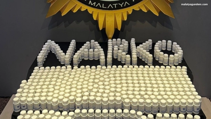 Malatya'da, 2,5 milyon liralık sentetik ecza maddesi ele geçirildi