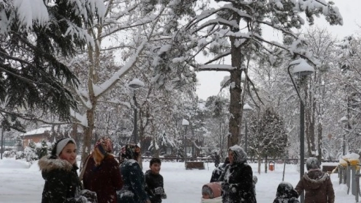 Yoğun Kar Sevinçle Karşılandı