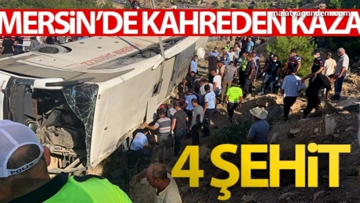 Mersin'de askerleri taşıyan otobüs devrildi: 4 şehit