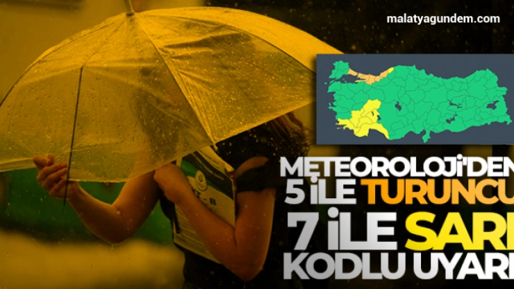 Meteoroloji'den 5 ile turuncu, 7 ile sarı kodlu uyarı!