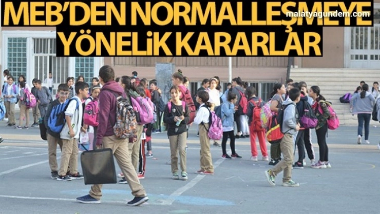 Milli Eğitim Bakanlığı kademeli normalleşmeye yönelik kararlarını açıkladı