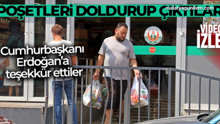 Poşetleri doldurup çıktılar, Cumhurbaşkanı Erdoğan'a teşekkür ettiler