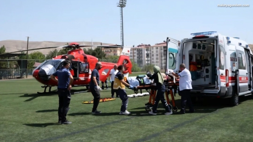 Traktörden düşen şahıs ambulans helikopterle hastaneye sevk edildi