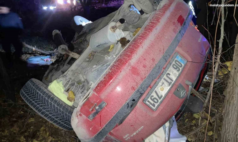 Kontrolden çıkan otomobil kayısı bahçesine uçtu: 1 yaralı