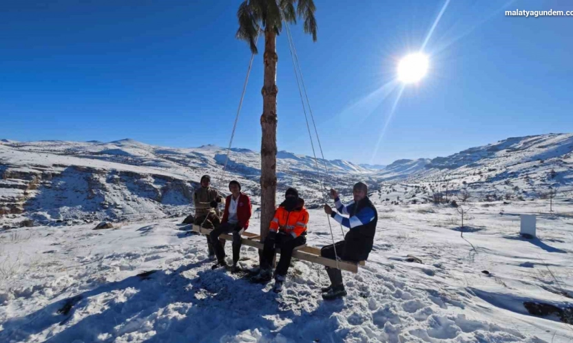 Malatya'da bin 600 rakımda dondurucu soğuklara aldırış etmediler