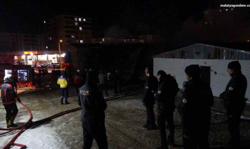 Malatya'da şantiyede korkutan yangın