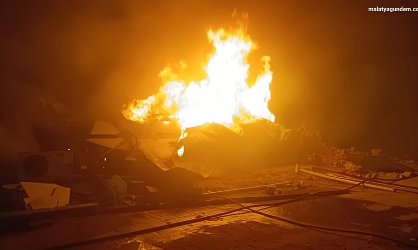 Malatya'da şantiyede yangın