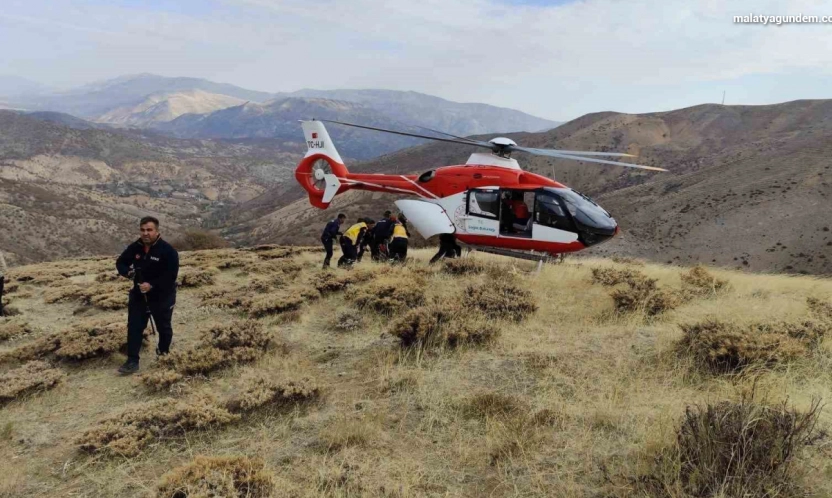 Malatya'da uçuruma yuvarlanan şahıs kurtarıldı
