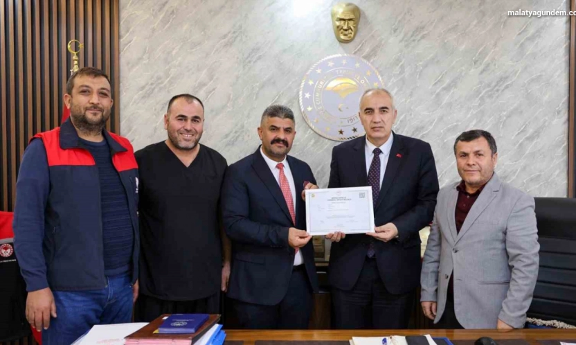 Malatya'ya 4.5 milyon lira ek destek getiren başarı belgesi